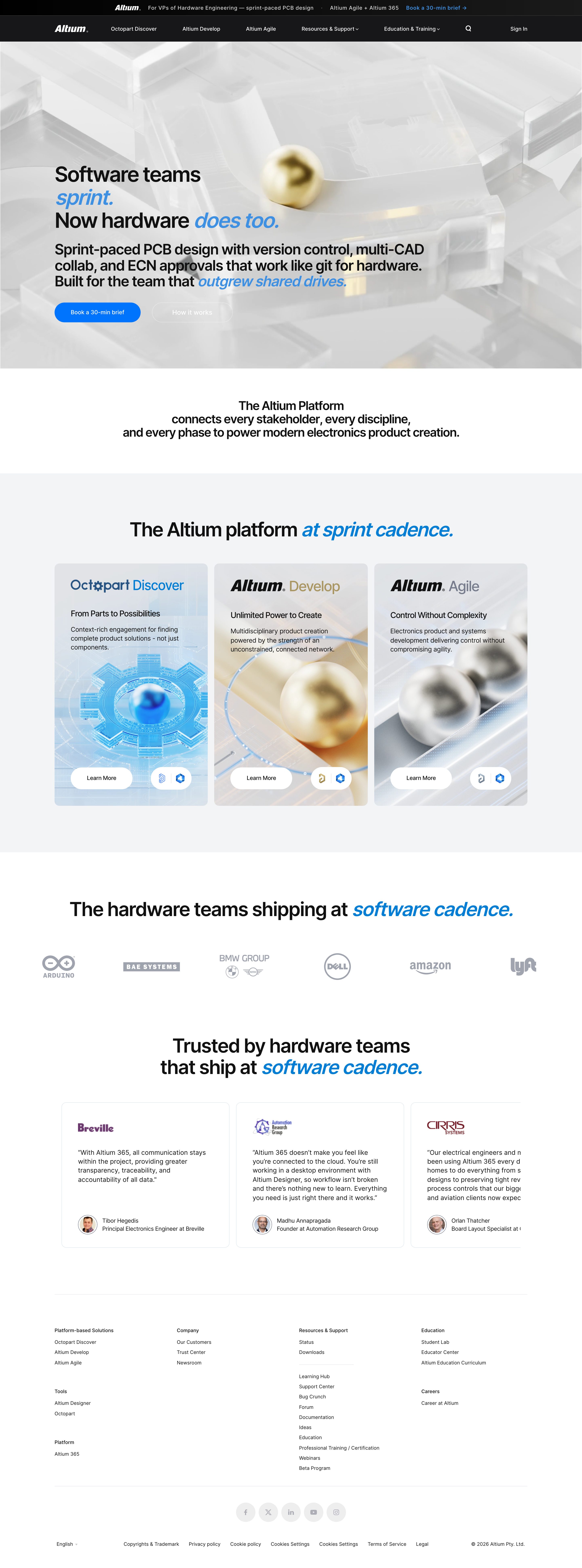 Agile-hardware landing page