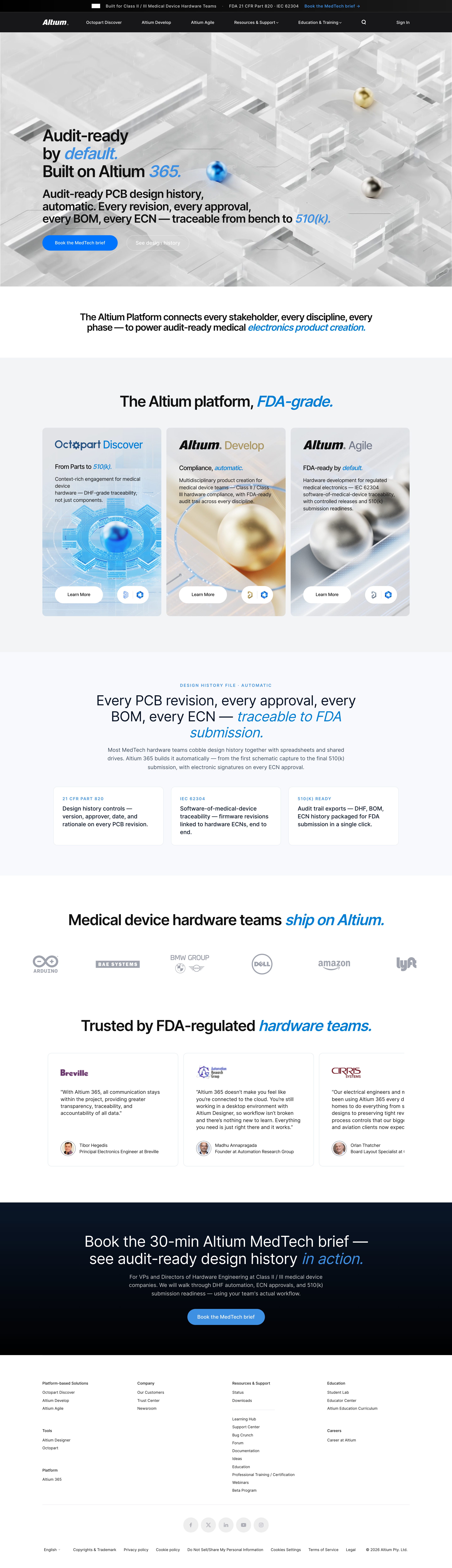 MedTech landing page